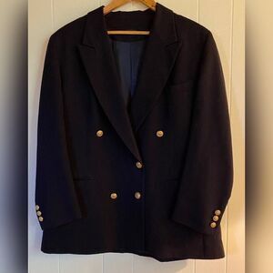 Spector’s Jacket Blazer Women’s Large Black Double Breasted Gold Buttons *Read*